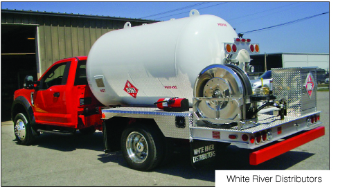 WHITE RIVER mfg of propane autogas trucks bobtails Chassis popular safety and comfort features profiled by BPN lpg industry leading source for news since 1939