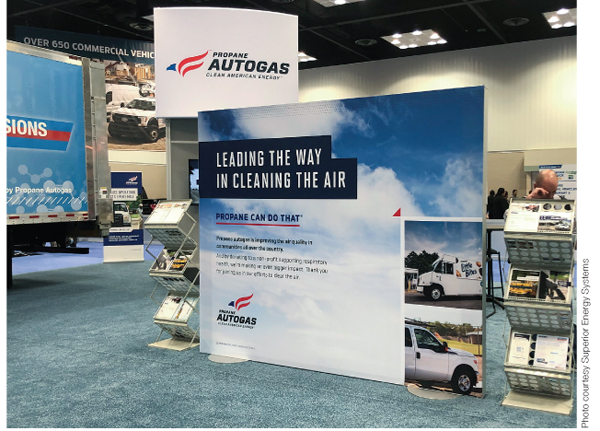 propane makes big inroads at 2020 Work truck show green truck summit exhibiting USPS propane autogas-fueled Ford F-750 delivery trucks refrigerated vans propane concept engine and more reports bpn 04-20