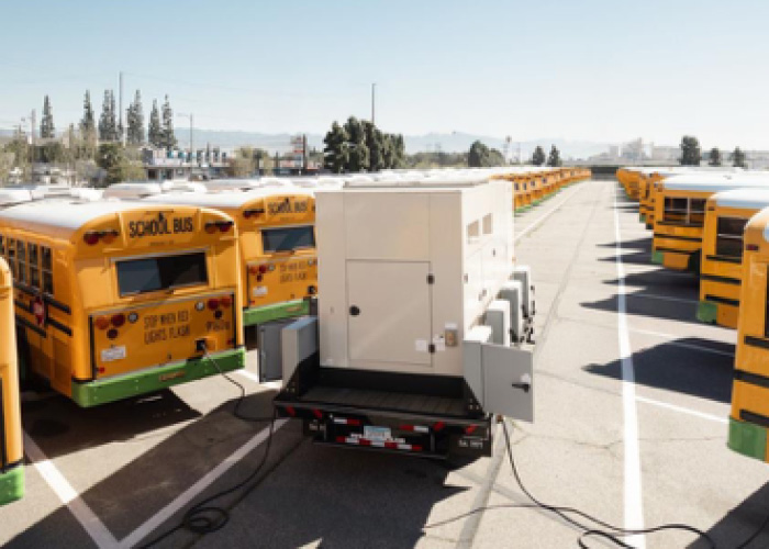 Buses being filled with propane