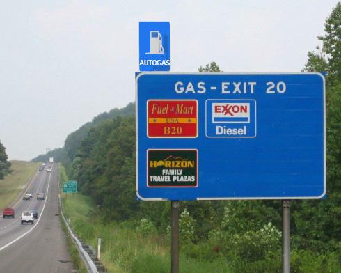 Autogas Road Sign