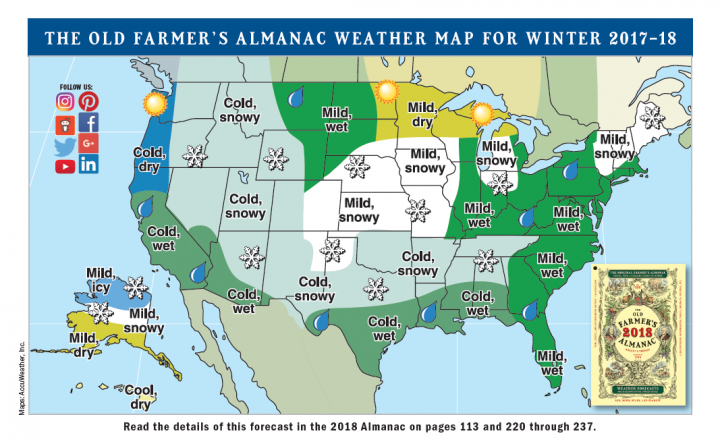 Farmers Almanac Winter 2017-2018 propane predictions