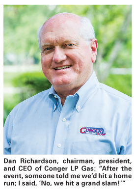 Dan Richardson president of Conger LP Gas Has Success At Propane Home Shows Promoting Propane Appliances to homeowners, builders, BPN magazine Sept. 2018