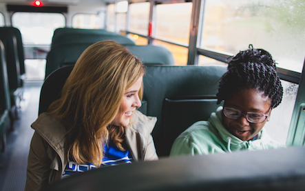 Jenna Bush Haeger rides propane school bus Boston