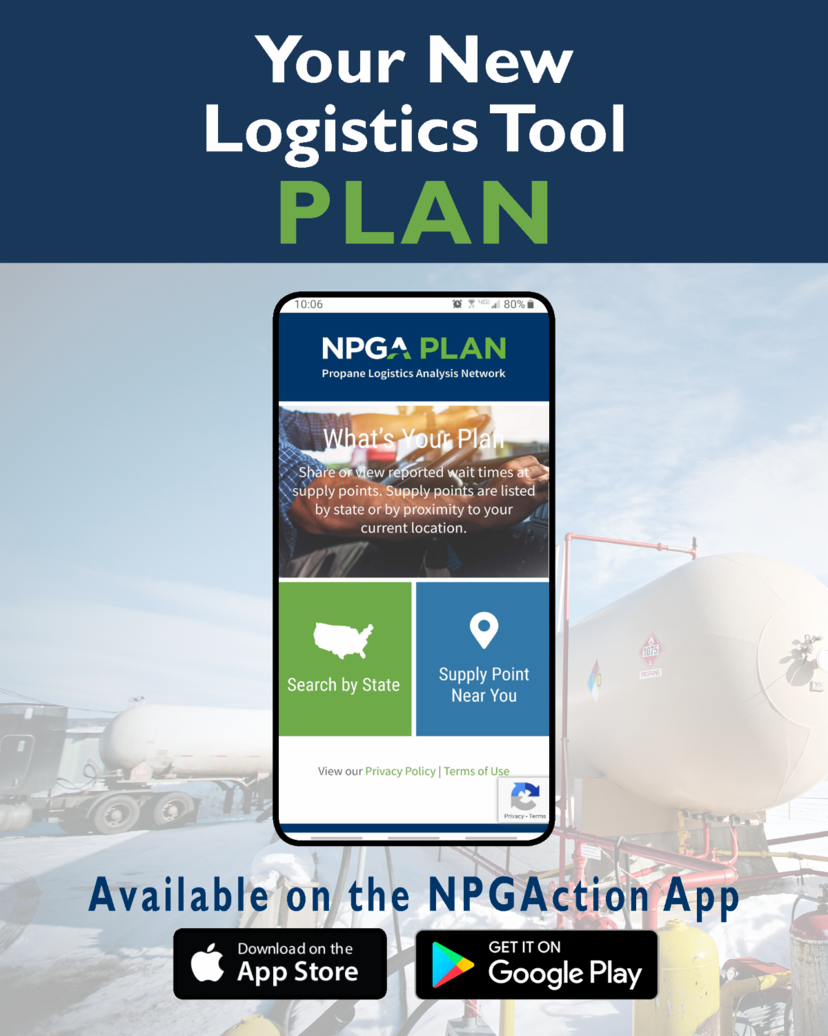 NPGA launches Propane Logisitics Plan Online Network Tool For LPG Drivers to Input wait times at terminals, etc., reports BPN the propane industry's trusted source for news and info since 1939. 10-10-19