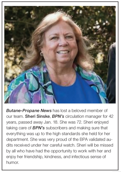 Propane People in the news Memorial for Sheri Sinske BPN employee of 40 years passes away Feb 12 2020