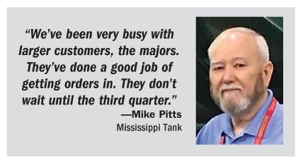 Propane Truck Sales Up Mike Pitts of Mississippi Tanks tells BPN March 2019