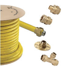 Fairview Gas Flo CSST Flexible stainless steel propane gas piping, fittings