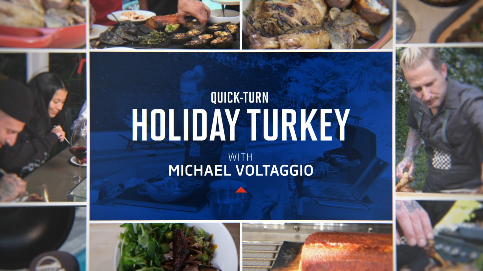 Top Chef Reality Star michael voltaggio makes PERC video to show quick and easy way to cook turkey On Propane grill in half time