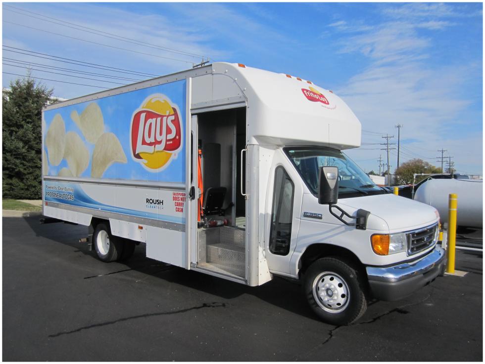 A Lay's truck from ROUSH CleanTech powered by propane autogas