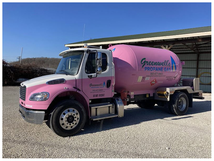 Pink Greenwell's Propane truck