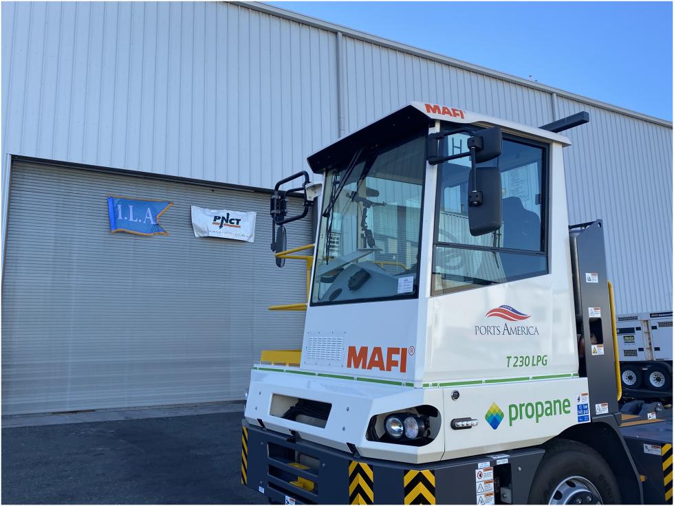 MAFI port tractor powered by propane at the Port Newark Container Terminal