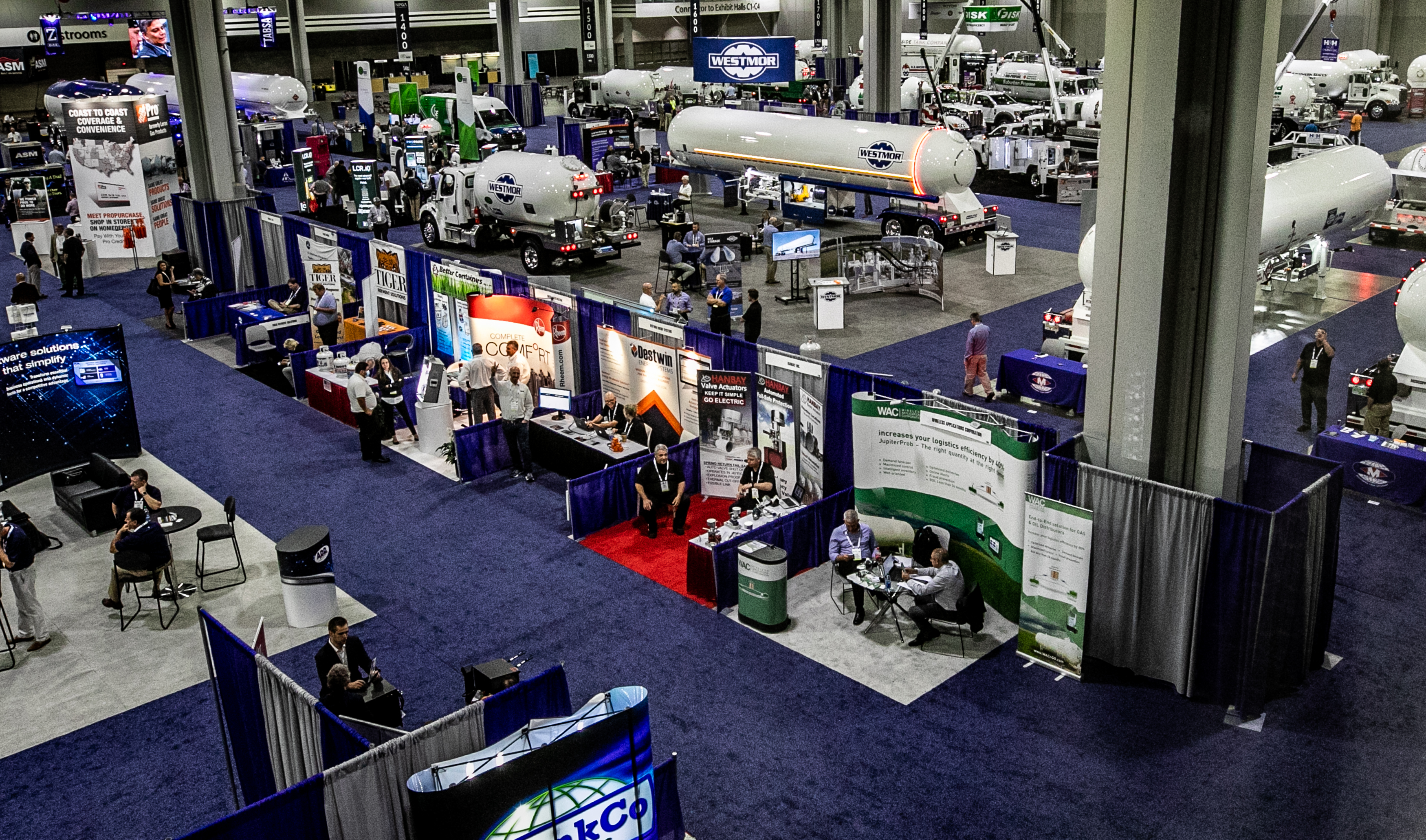 Aerial view of NPGA 2021 Southeast Expo exhibit hall floor