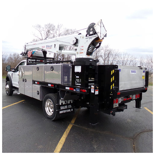 The back end of a service truck