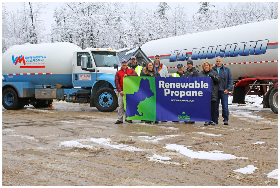 From left to right: Kirk Saunders (White Mountain Oil & Propane (WMOP)), Patrick Callen (WMOP), Kim Callen (WMOP), Kevin Fitzgerald (NGL Supply Wholesale), Mike Andrews (HO Bouchard), Bracy Hood (HO Bouchard), Leslie Anderson, (Propane Gas Association of New England, PGANE), Mark Saunders (WMOP)