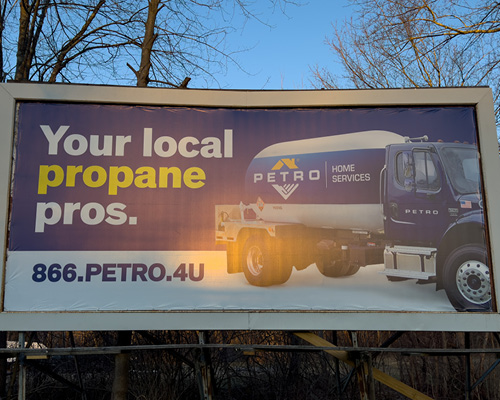 A propane ad on a billboard