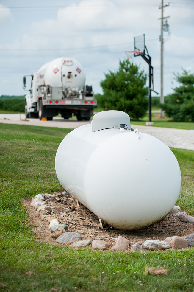 A close-up of propane tank is pictured, showcasing propane tank coatings.