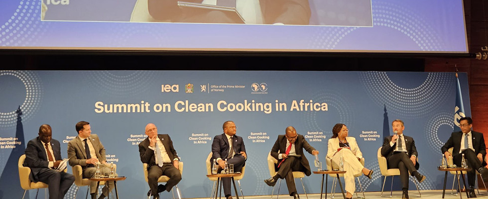 A panel discusses clean energy solutions at the Summit on Clean Cooking in Africa