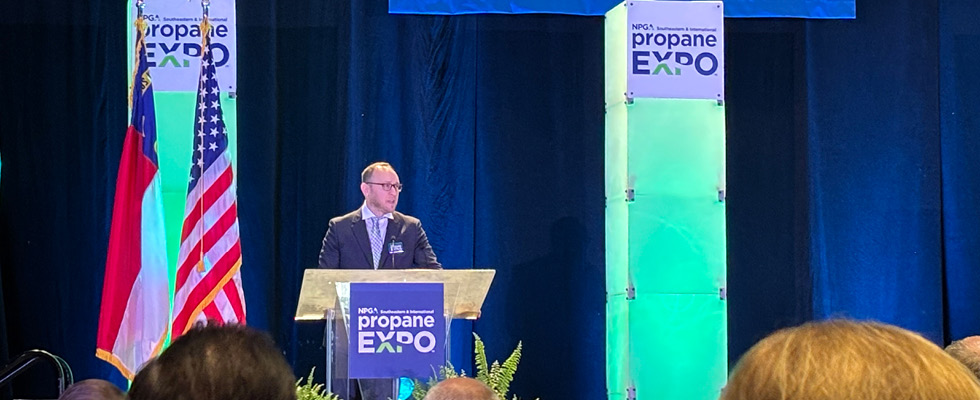 Steve Kaminski delivers a speech at the 2025 NPGa Southeast Expo.