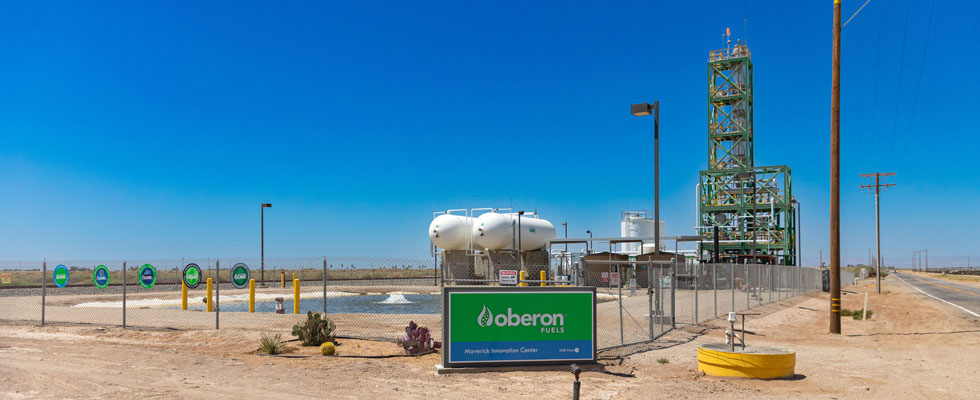 Oberon Fuels’ commercial renewable DME production facility located in Southern California.