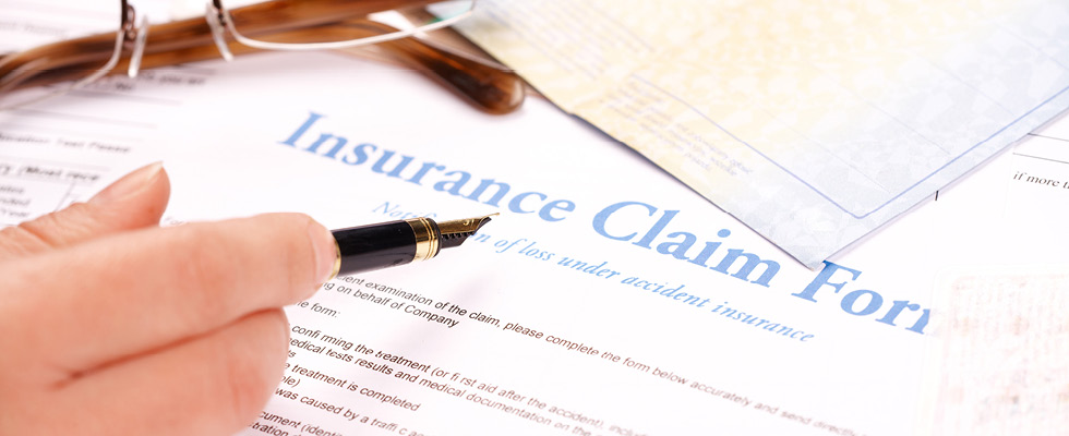 Pointing to an insurance claim form