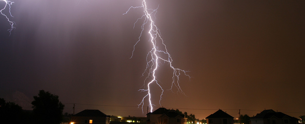 Lightning striking