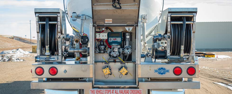 The back end of a bobtail truck