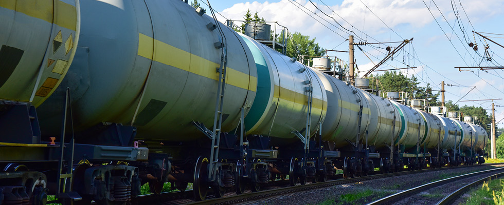 A train carries propane supply.