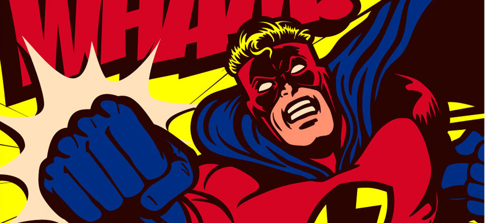 comic book-style illustration of a superhero