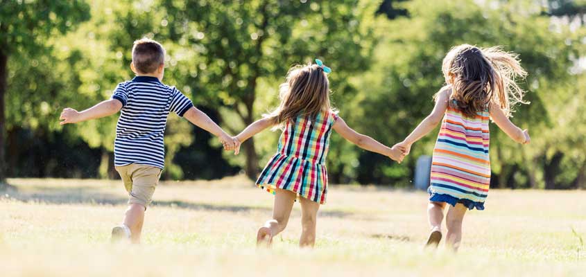 children frolicking