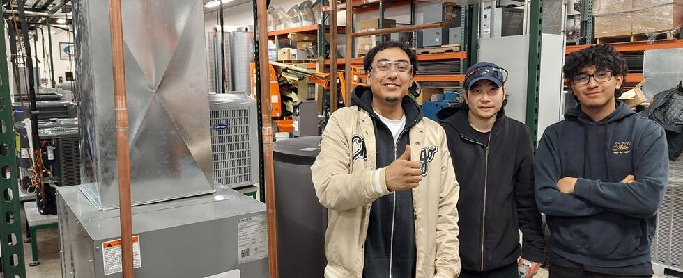 Students at HVACR technical colleges are featured.
