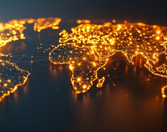 A global diagram displays bright points on the map across land, showcasing global LPG.