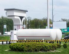 An autogas tank and dispenser is pictured.