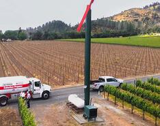 A view of a propane-powered vineyard