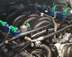 An engine converted to run on propane autogas as a fuel with ICOM North America technology