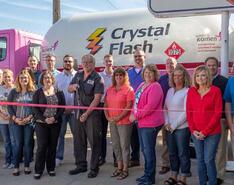 Crystal Flash team ribbon cutting