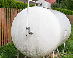 A propane tank