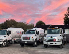 Thermotane Propane trucks line up in this article about the company's attempts at sustaining employee culture.