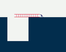 A clip art man brings a ladder over a gap, showcasing propane company growth.