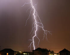 Lightning striking