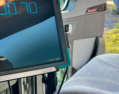 Trucking technology solution installed in the cab of a truck