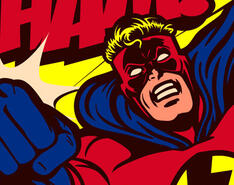 comic book-style illustration of a superhero