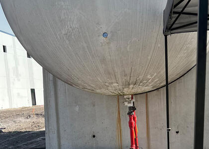 Propane tank being worked on