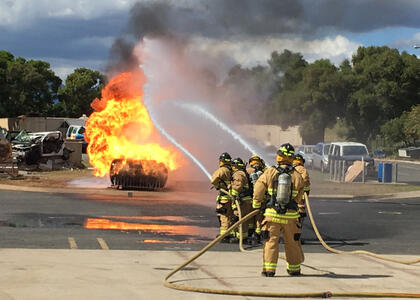 First responders handle underground propane tank accident prevention with care and urgency