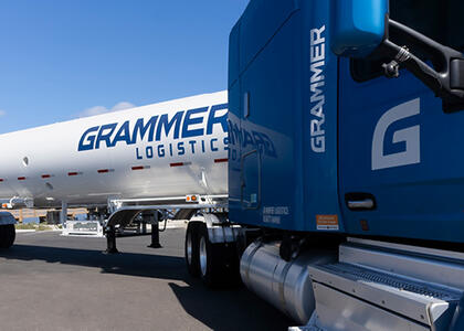 A Grammar Logistics bobtail is featured in this propane Transport & Delivery special section.