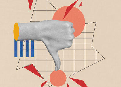 A thumbs down shows the consequences of a mis-hire and emphasizes the importance of best hiring practices.