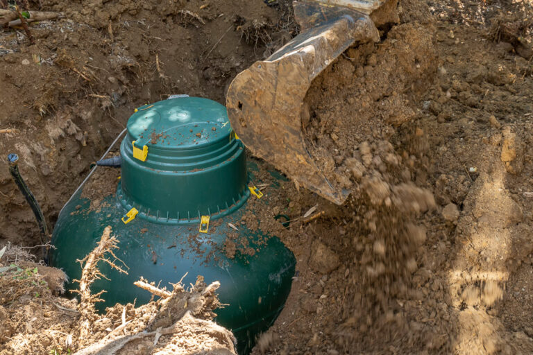 An underground propane tank is pictured.
