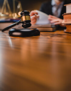 A gavel symbolizes a court case involving Mr. Heater.